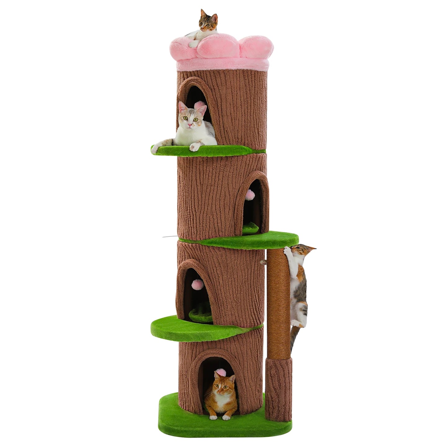 PAWZ Road Large Cat Tree With Four Condos And Scratching Post