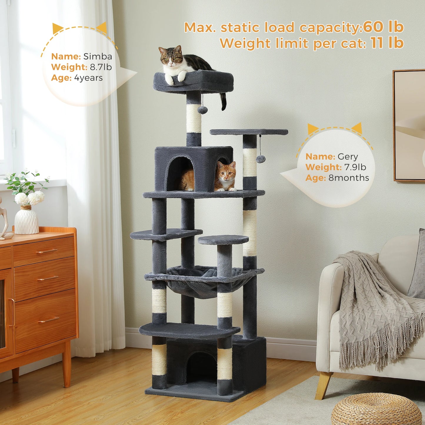 PAWZ Road Cat Tree And Tower With Indoor Scratching Posts