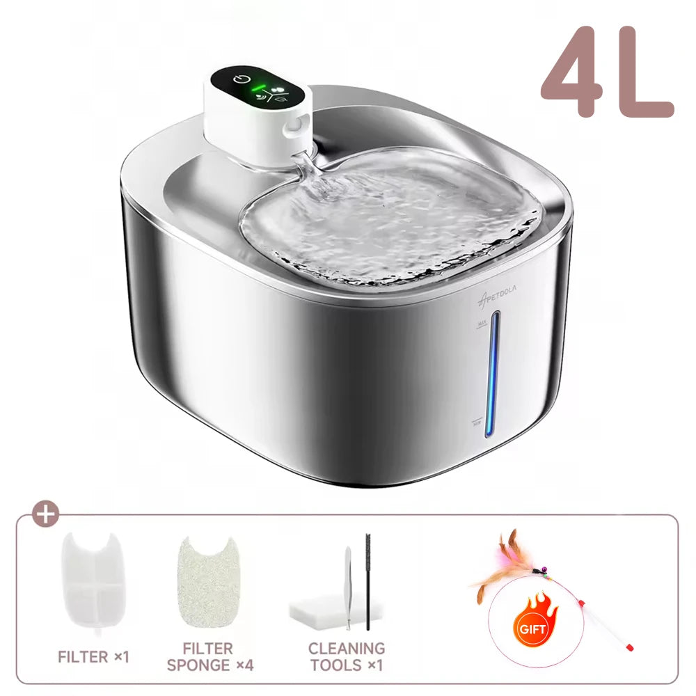Apetdola Wireless Cat Water Fountain Auto Sensor Drinking Dispenser