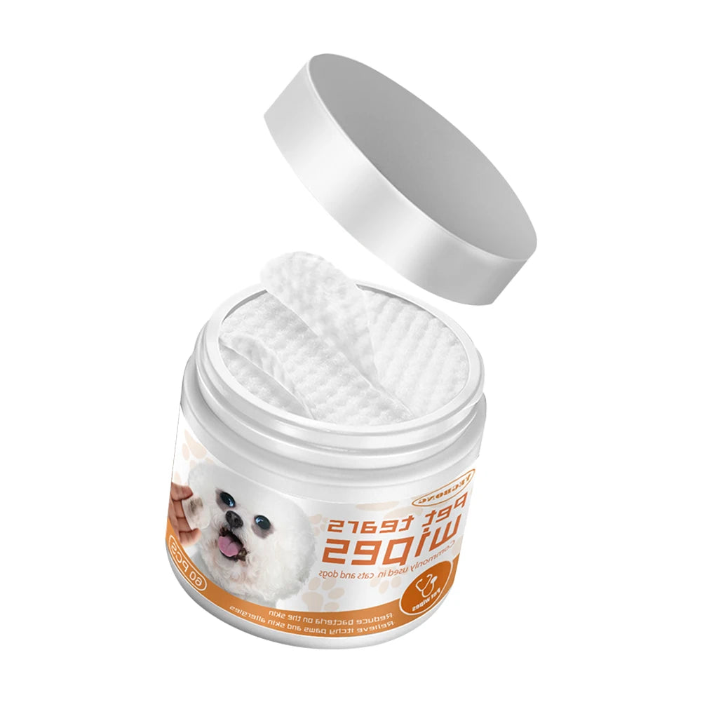 Dog Cat Wet Wipes Ear Stain Remover Nonwoven Cleaning Wipes
