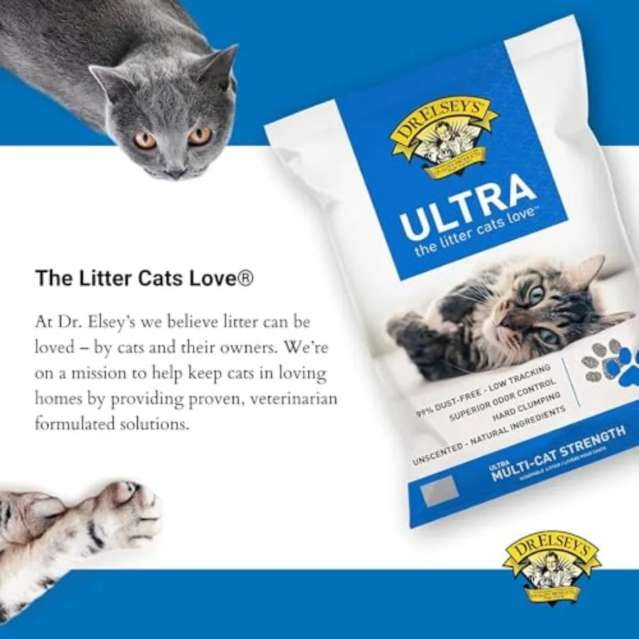 Ultra UnScented Clumping Clay Cat Litter For Odor Control