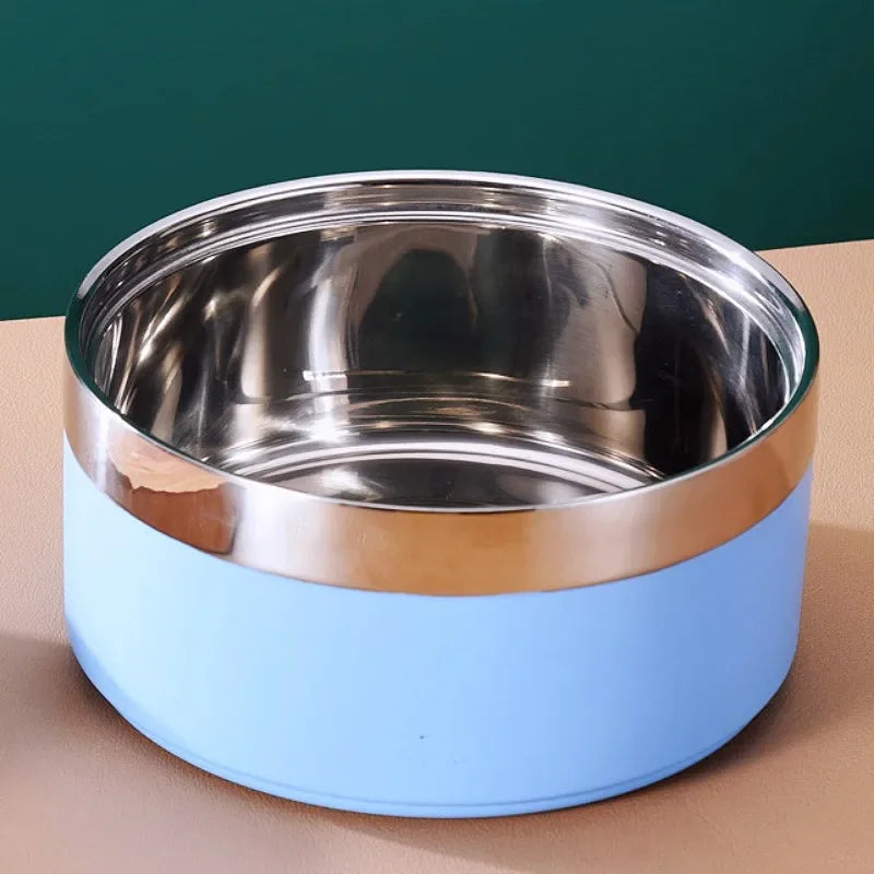 Dog Food Bowl Stainless Steel Dog Bowl Double-layer Water Bowls for Dogs Feeding Non-slip Cat Drinking Bowls Feeder Pet Supplies