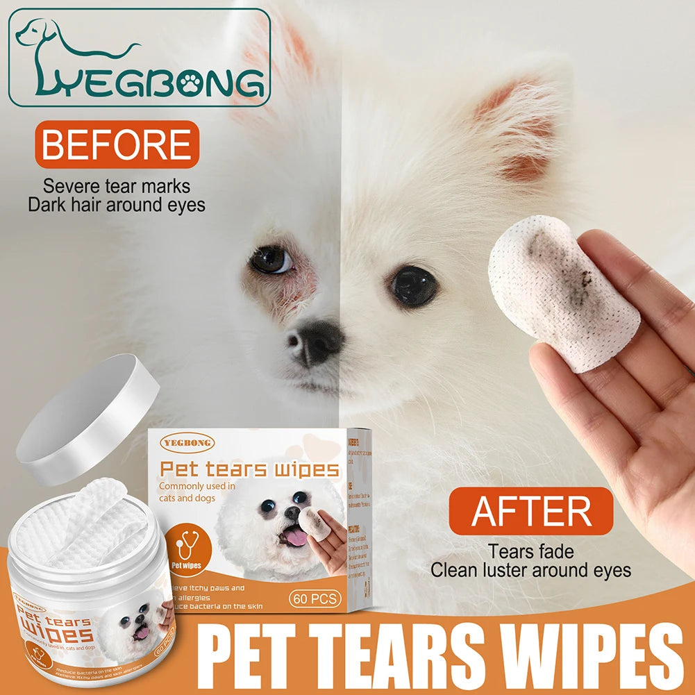Dog Cat Wet Wipes Ear Stain Remover Nonwoven Cleaning Wipes