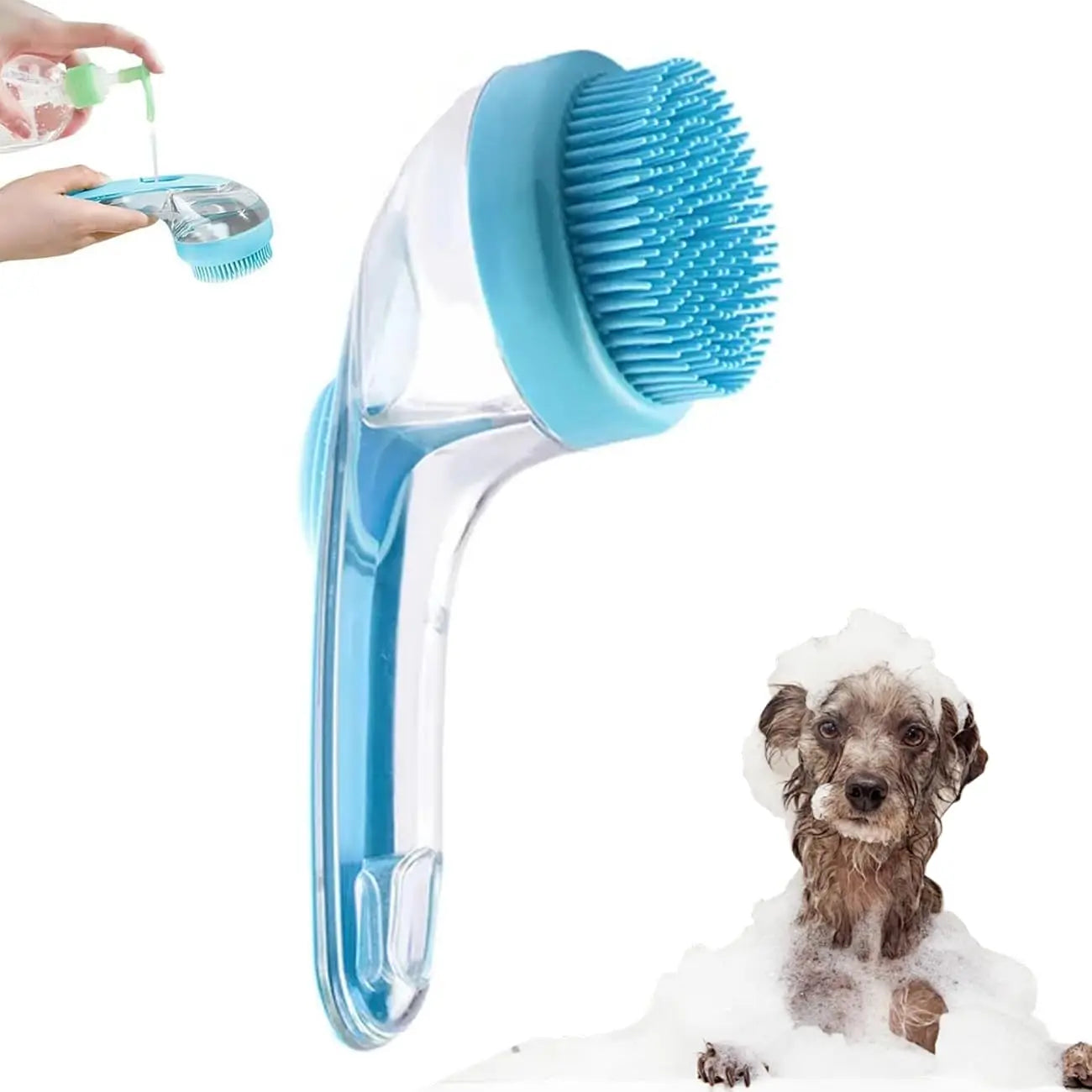 Pet Bath Brush Silicone Grooming Device for Dogs and Cats