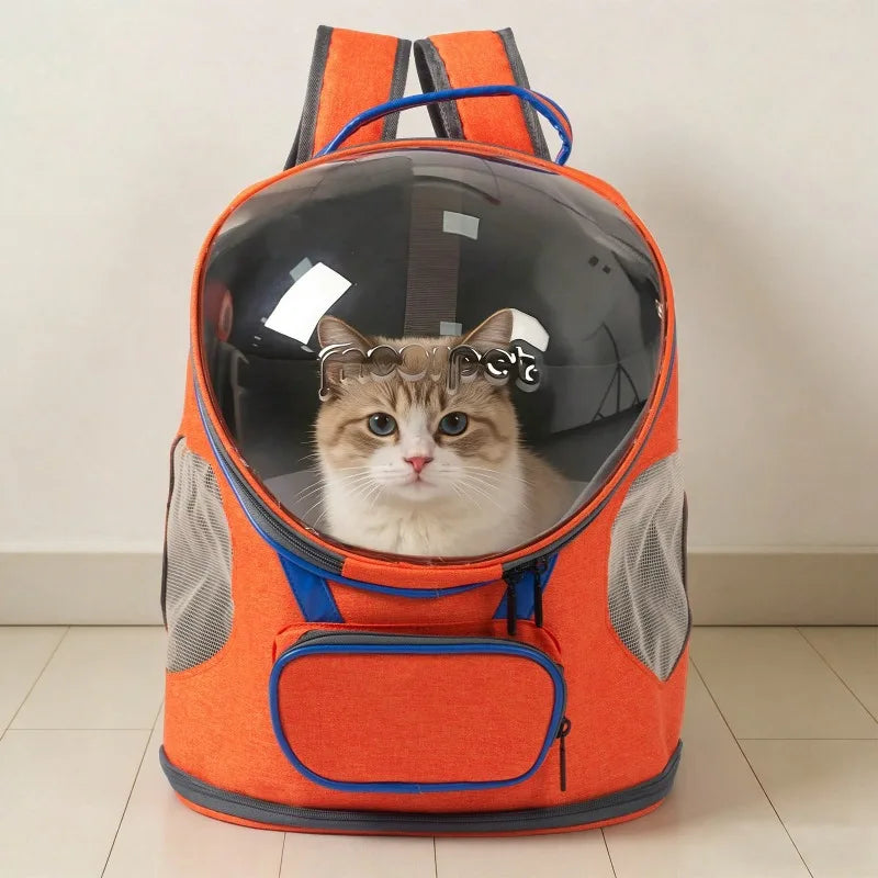 Foldable Breathable Transparent Cat And Dog Backpack Carrier