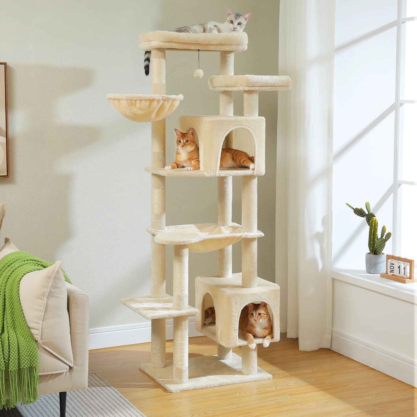 PAWZ Road Tall Cat Tree With Durable Scratching Posts