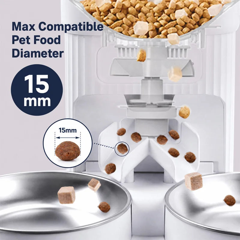Nityers Smart Pet Feeder Dual Bowl Camera Timer Control