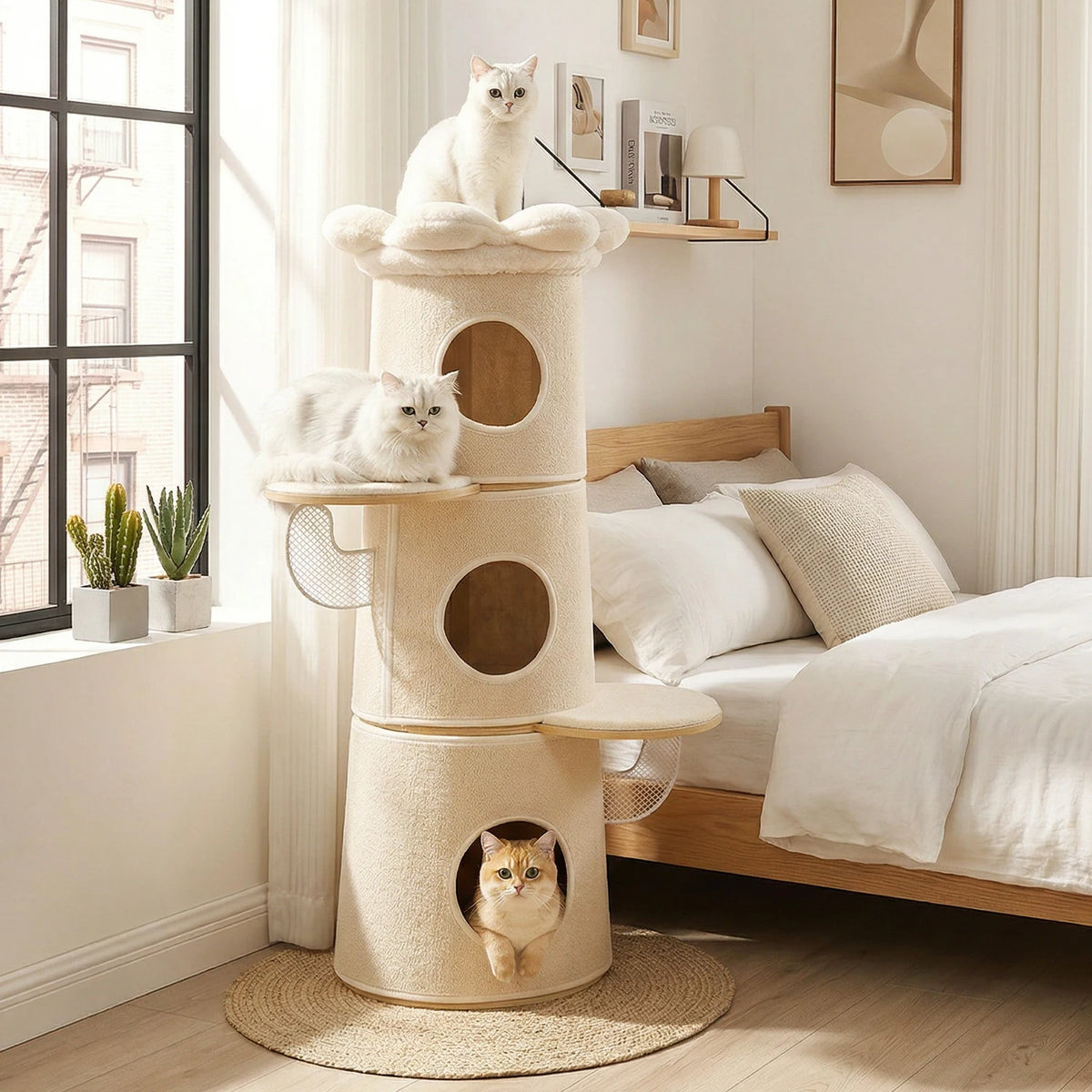 PAWZ Road Modern Cat Tree With Condos And Flower Perch