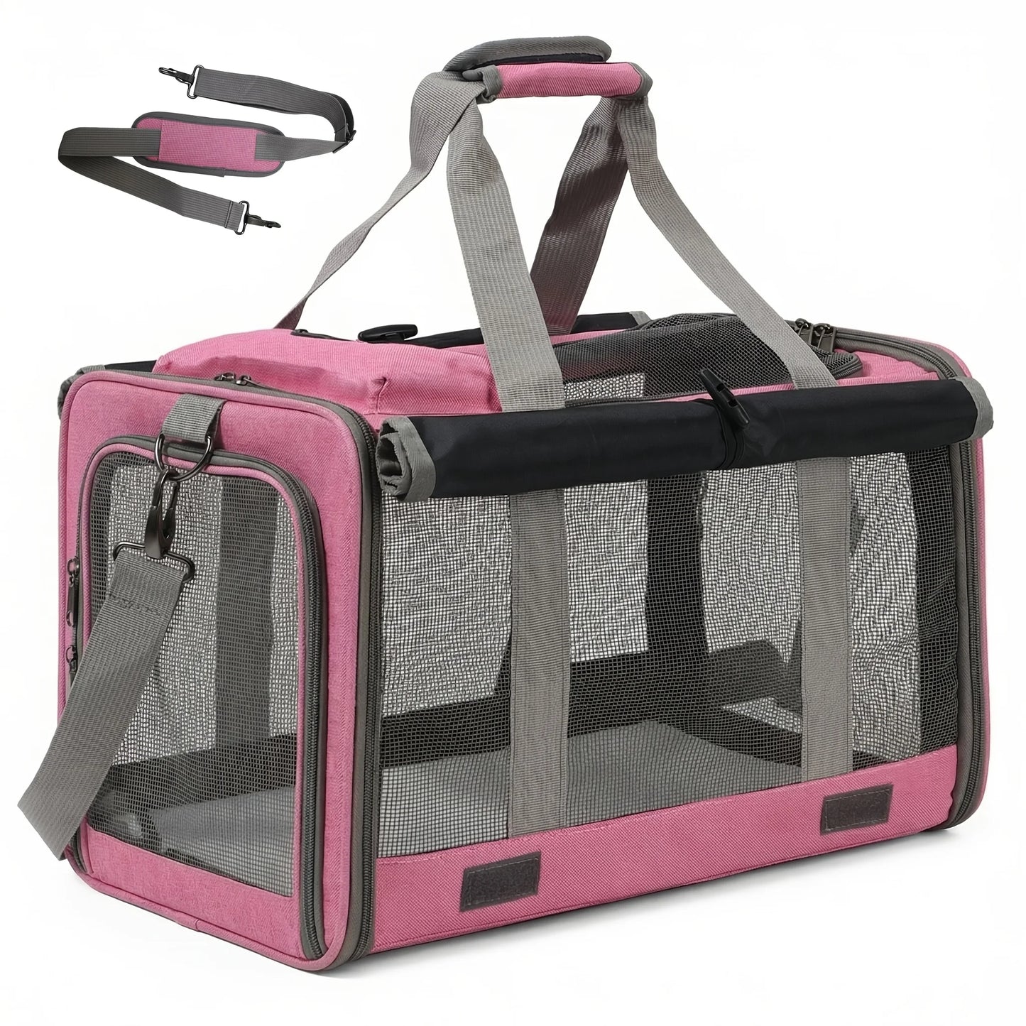 Airline Approved Soft Sided Pet Carrier With Breathable Mesh Leash