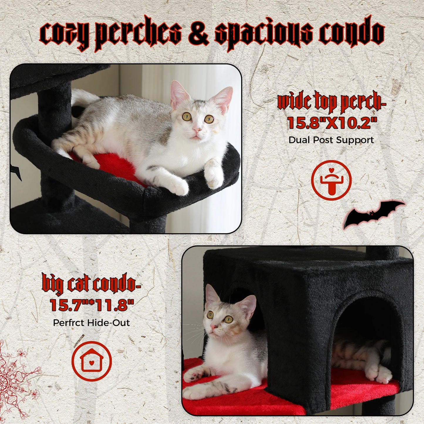 PAWZ Road Tall Cat Tree With Durable Scratching Posts