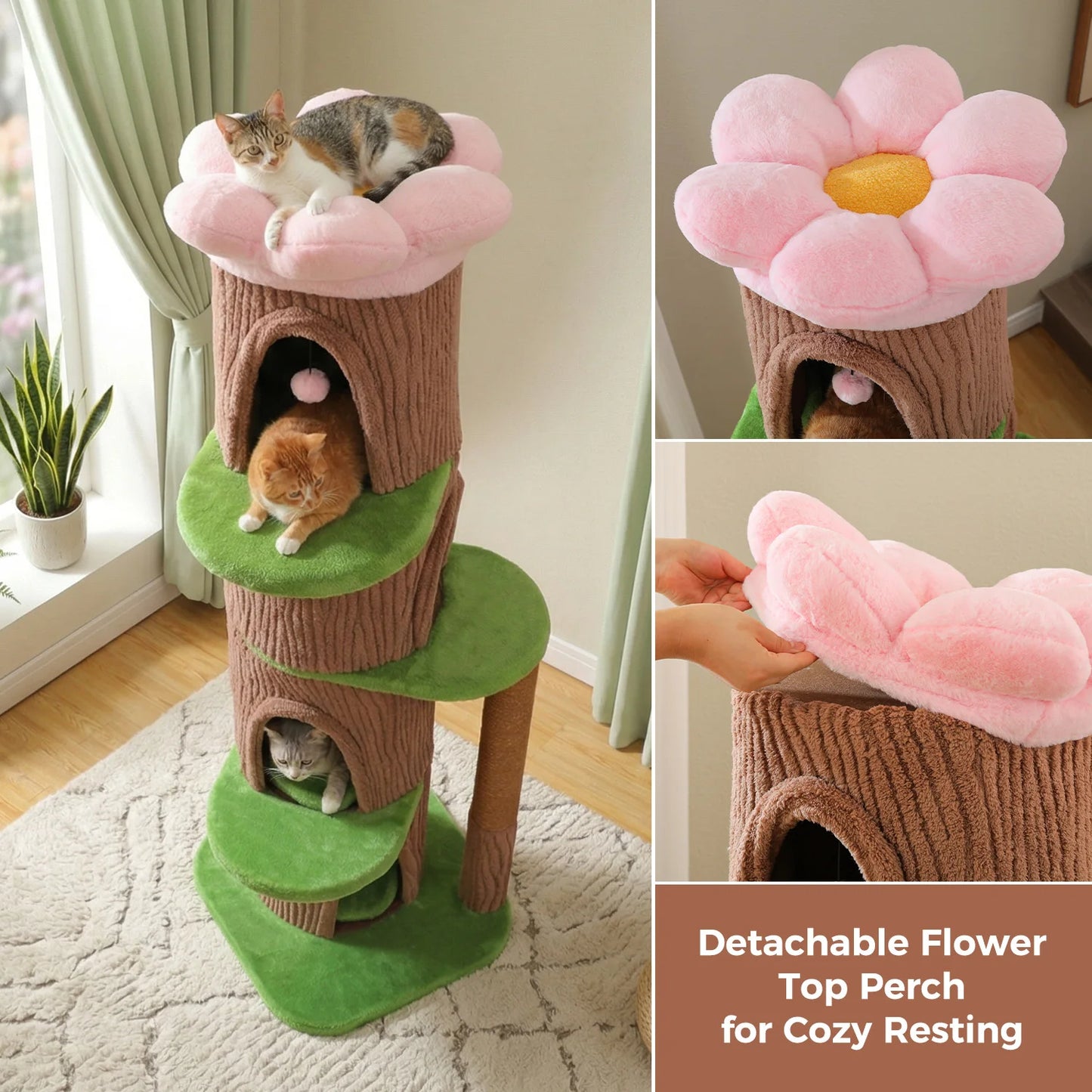 PAWZ Road Large Cat Tree With Four Condos And Scratching Post