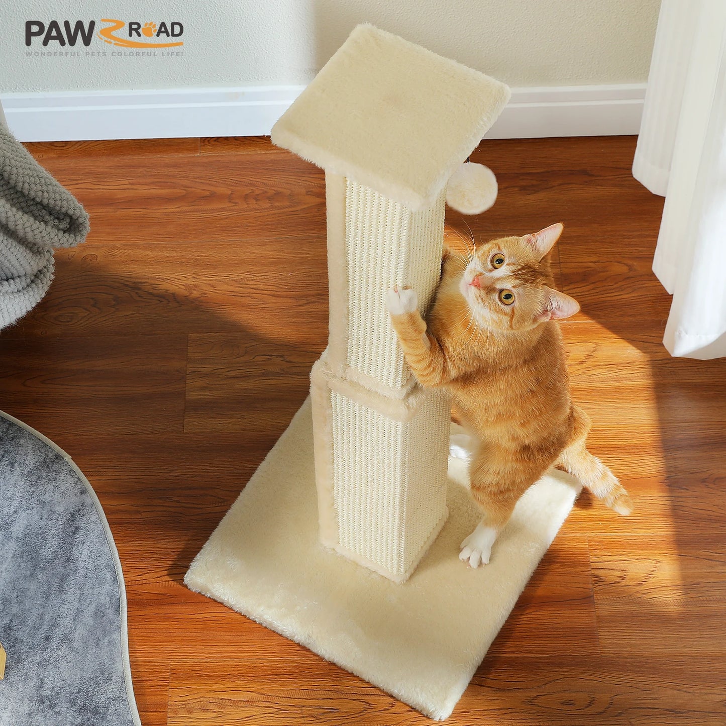 PAWZ Road Large Indoor Cat Scratching Post With Sisal Ball Toy