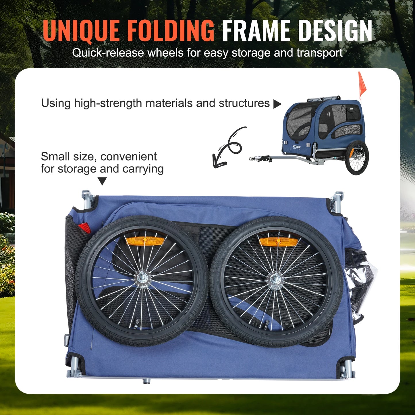 SucceBuy 100 Lb Pet Bicycle Trailer Carrier for Dogs