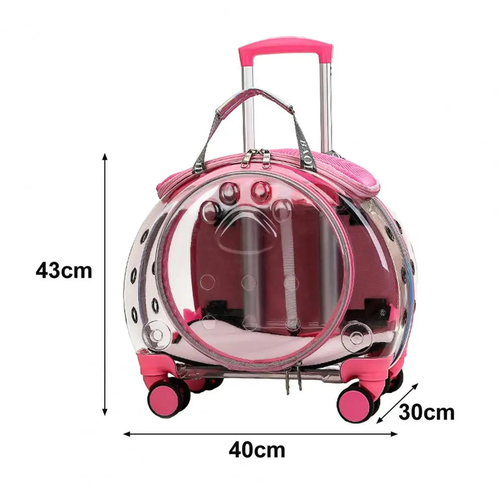 Pet Trolley Case Transparent Cat Carrier Backpack for Pets