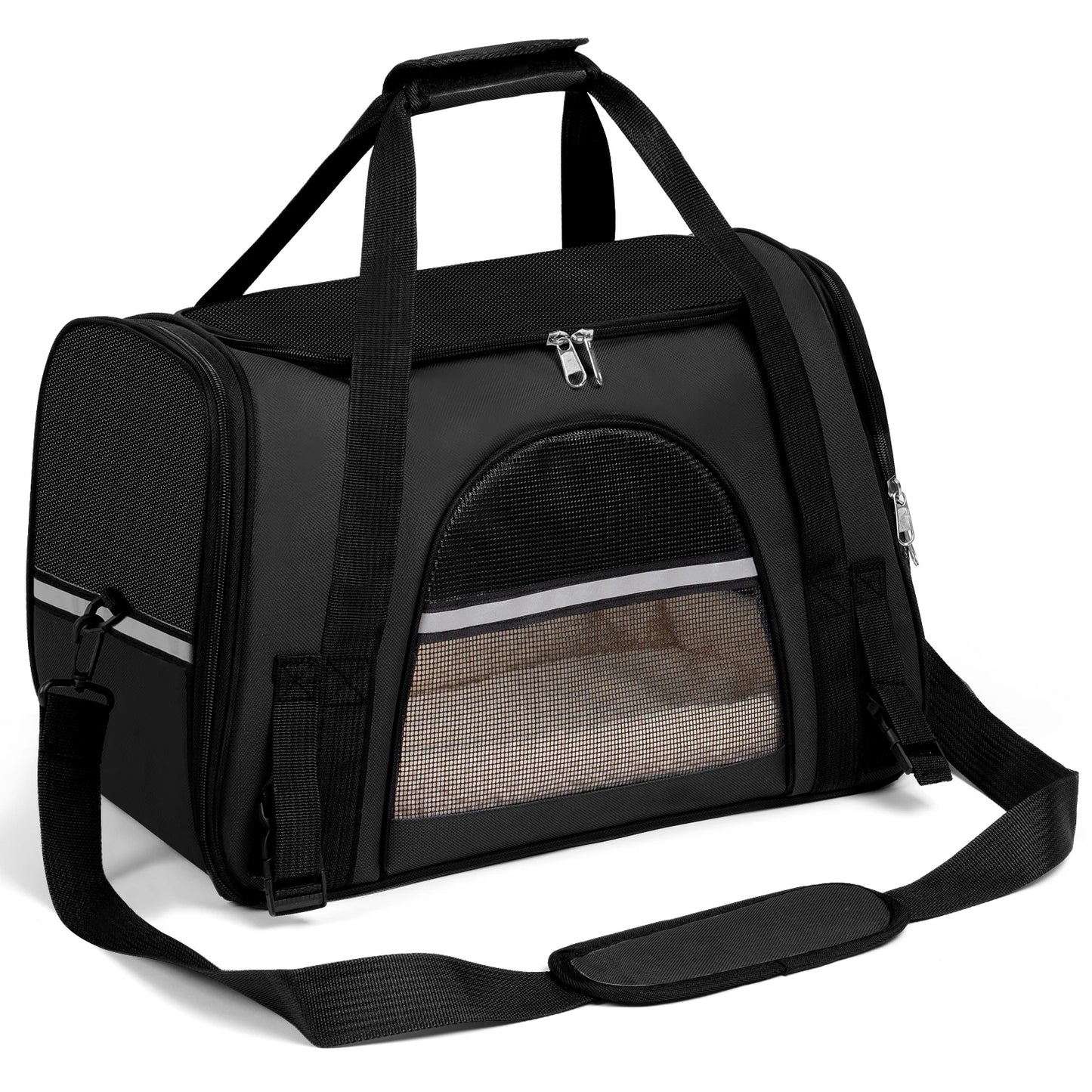 Dog Carrier for Small, Medium Pet Carriers Up to 15Lbs Cat Carrier Soft-Sided Puppy Cat Bag Portable Foldable Airline Approved