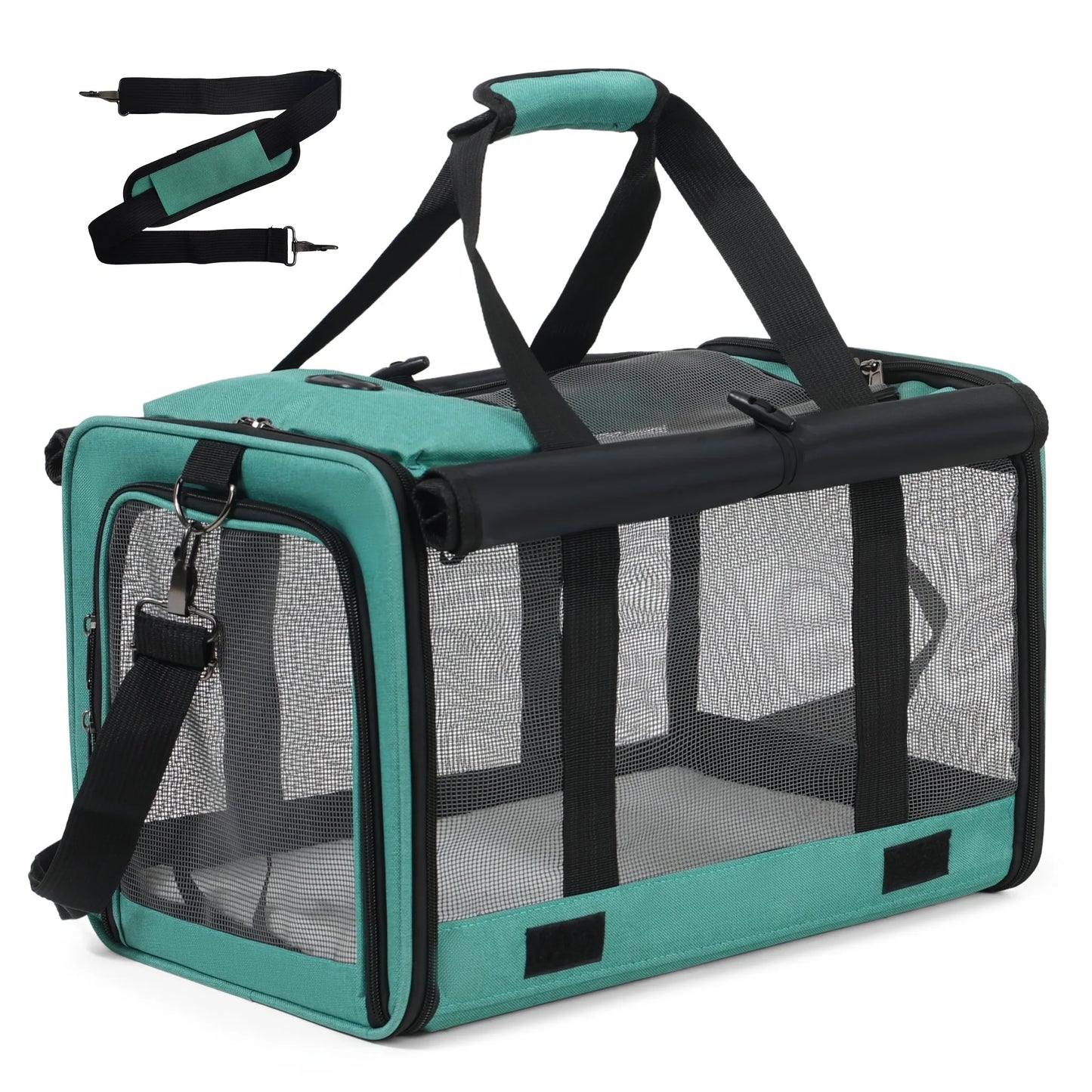 Airline Approved Soft Sided Pet Carrier With Breathable Mesh Leash