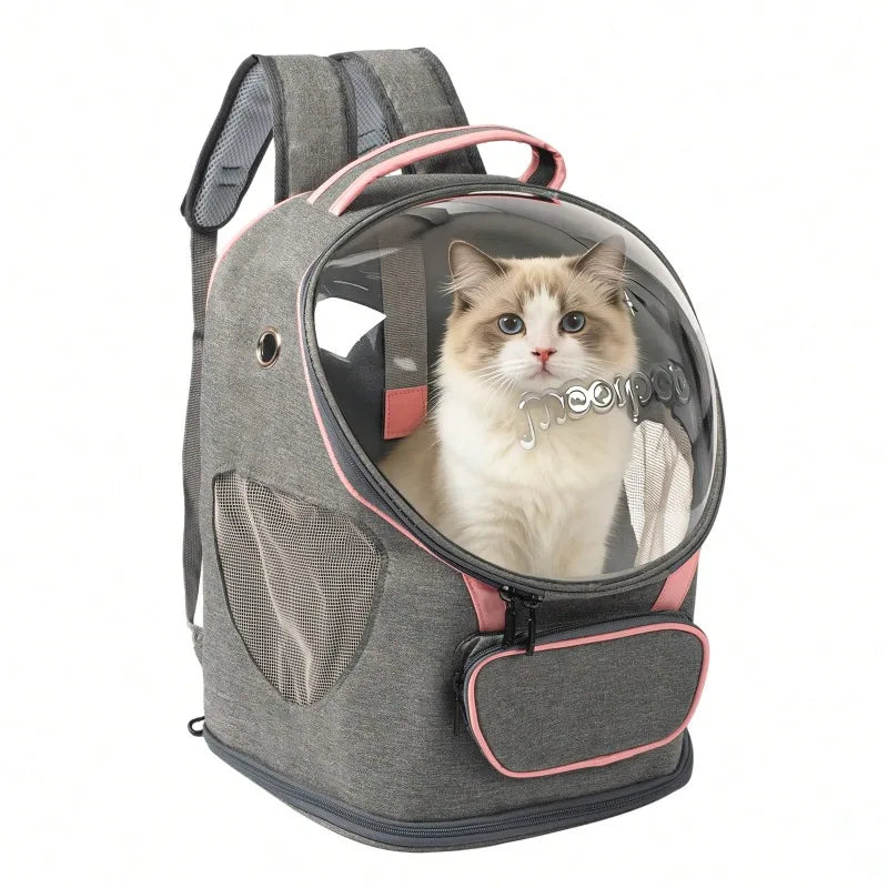 Foldable Breathable Transparent Cat And Dog Backpack Carrier