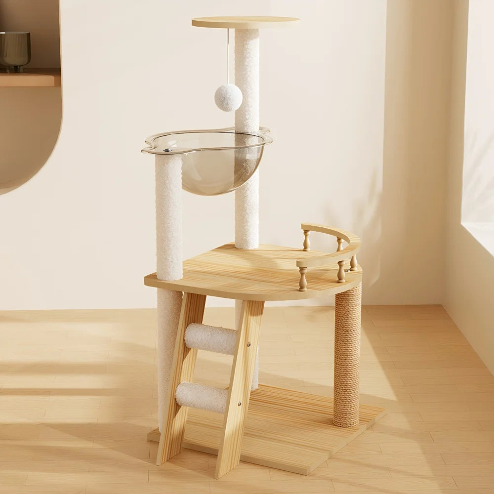 Modern Three Tier Cat Tower With Sisal Posts And Hammock