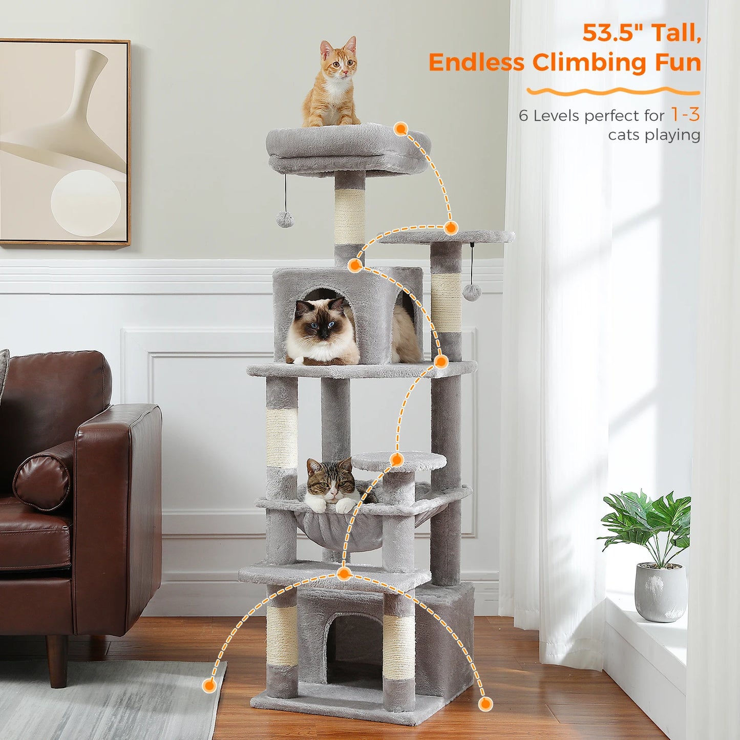 PAWZ Road Cat Tree And Tower With Indoor Scratching Posts