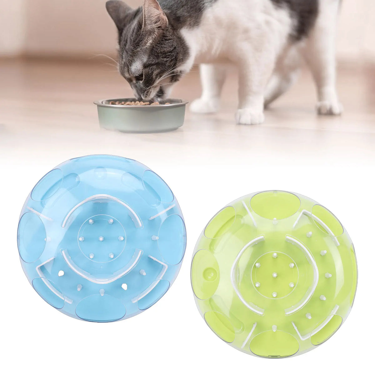 Interactive Cat Puzzle Feeder Slow Food Dispenser Toy For Cats by Annie N Poe Cattastic Supplies