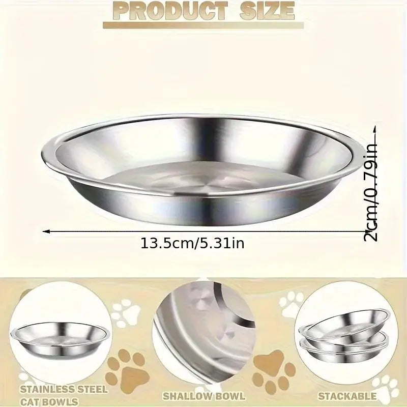 Stainless Steel Slip Resistant Cat Bowl With Anti Tip Base