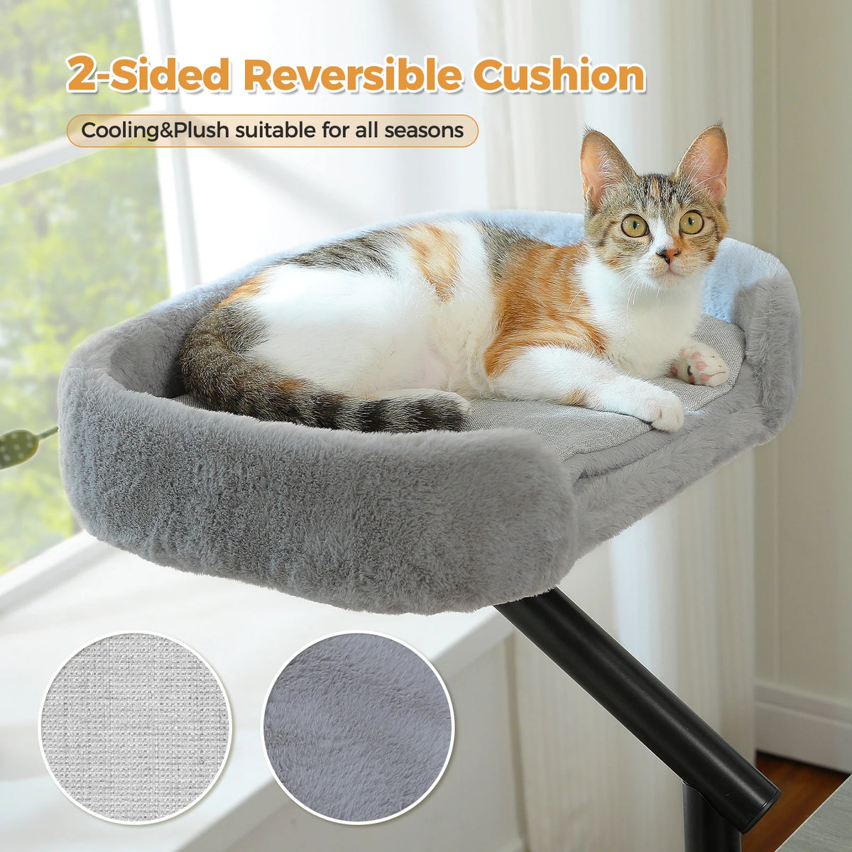 PAWZ Road Rotatable Cat Desk Bed Adjustable Plush Hammock by Annie N Poe Cattastic Supplies