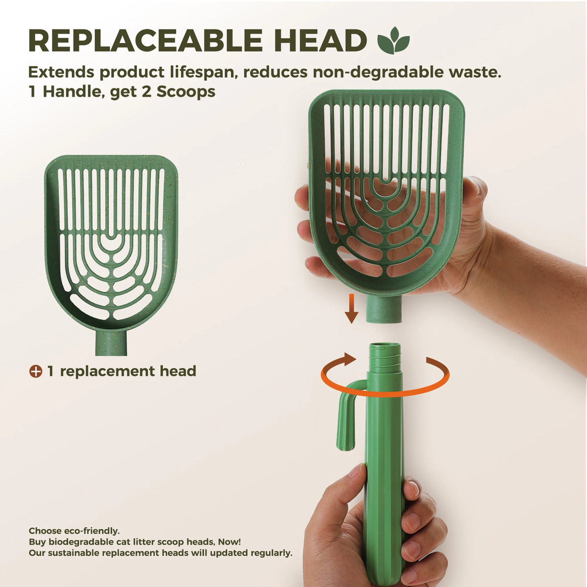 Cactus Cat Litter Scoop With Holder And Waste Bag Storage
