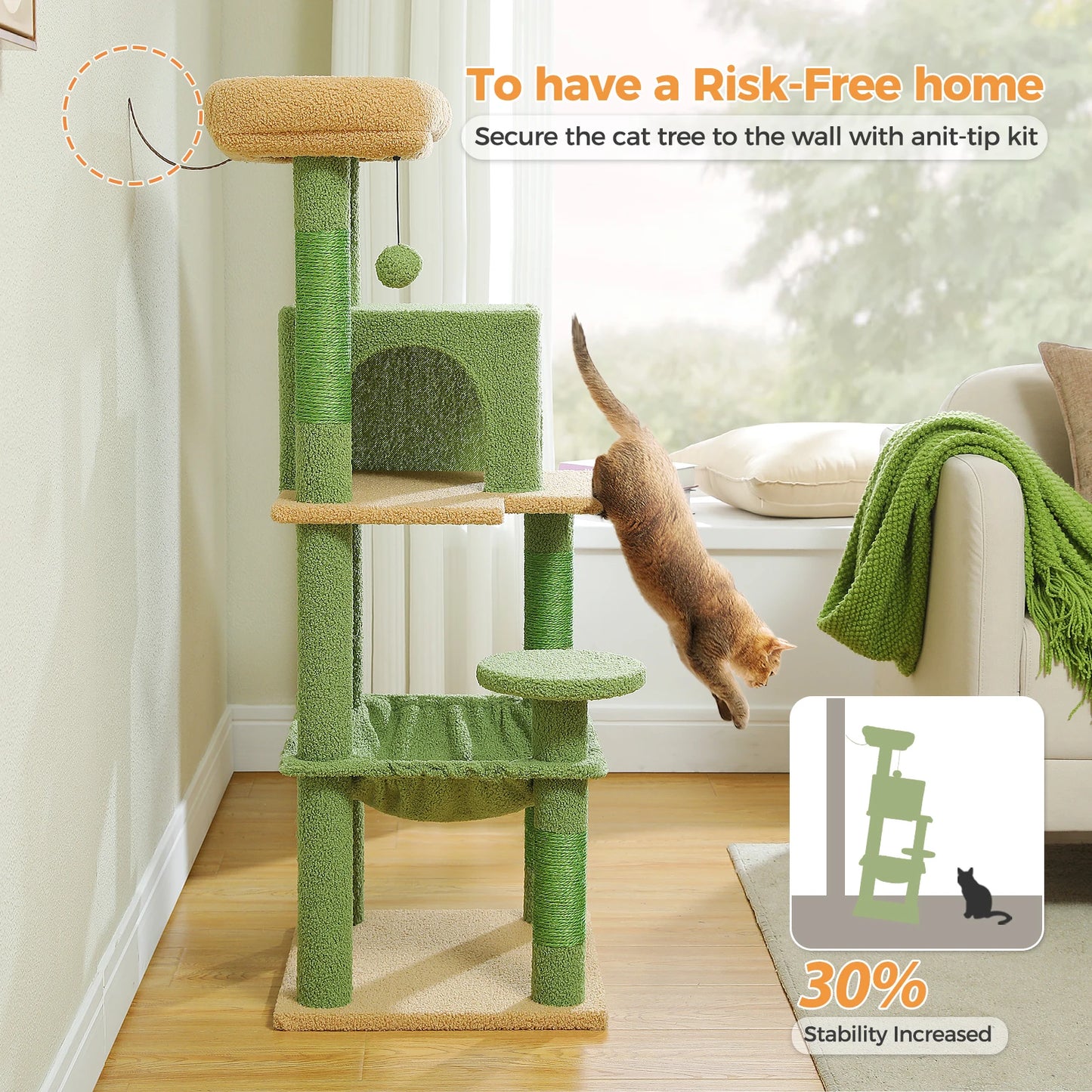 PAWZ Road Cactus Cat Tree Tower For Large Cats Perch