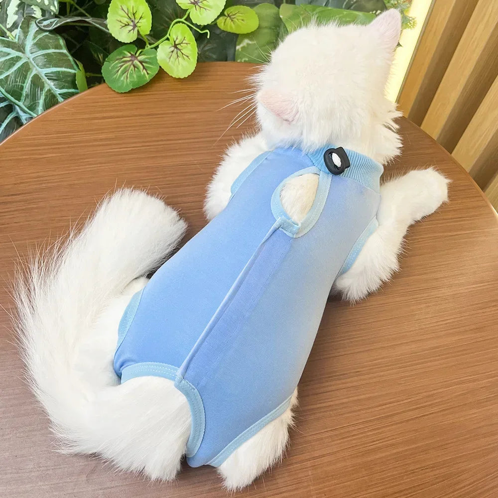 Anti Licking Pet Cat Clothes Girls Kitten Overall Pajamas Cat Clothes Recovery Suit Female Jumpsuit Cat Sterilization Vest Shirt