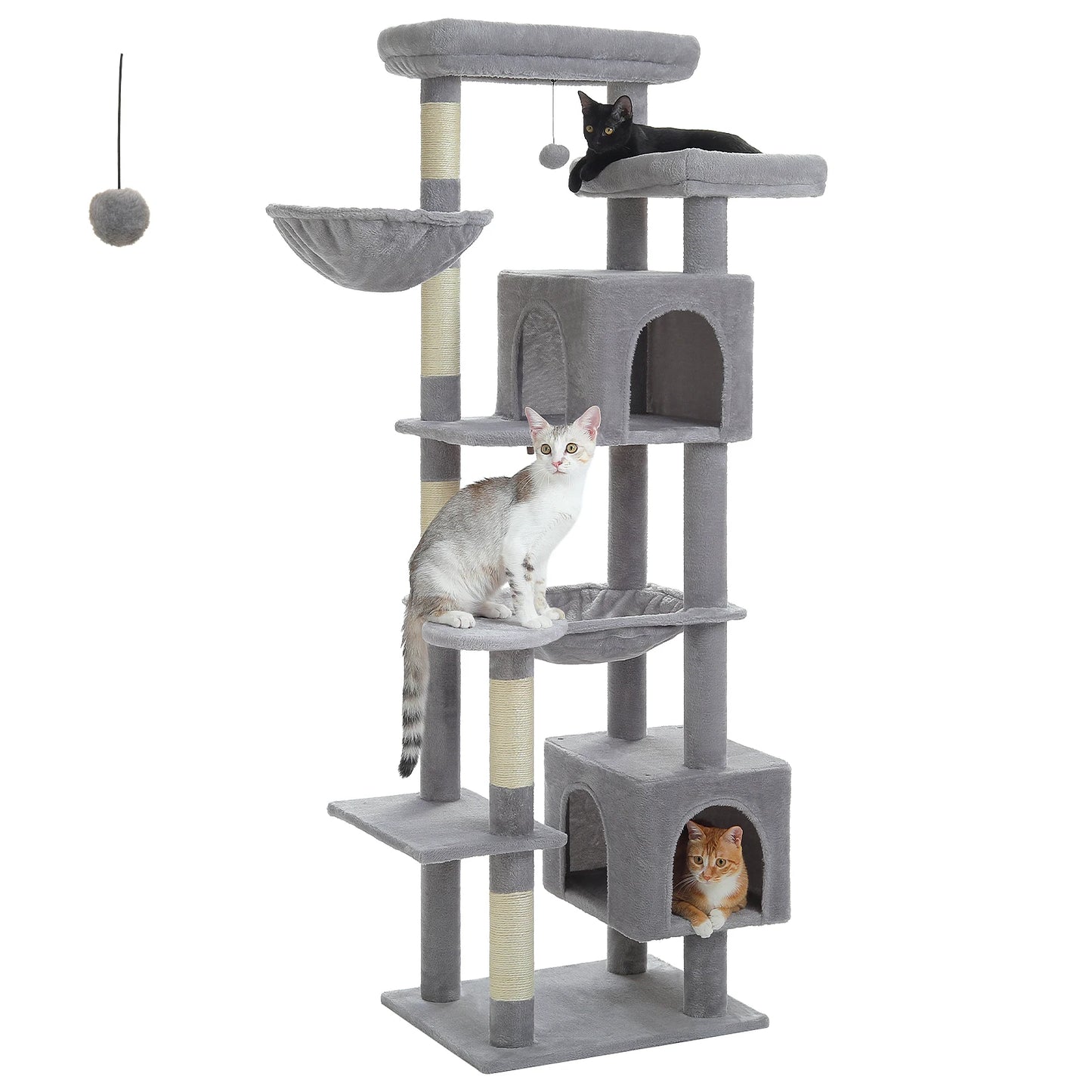 PAWZ Road Tall Cat Tree With Hammock And Scratching Posts