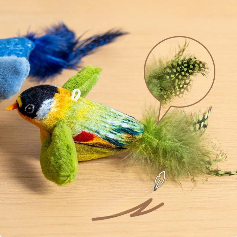 Indoor Interactive Cat Toy Bird Teaser Wall Hanging