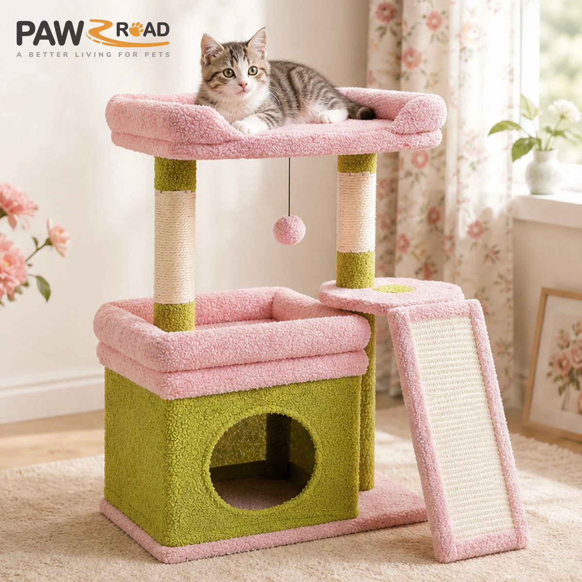PAWZ Road Indoor Cat Tree With Sisal Scratching Post Perch