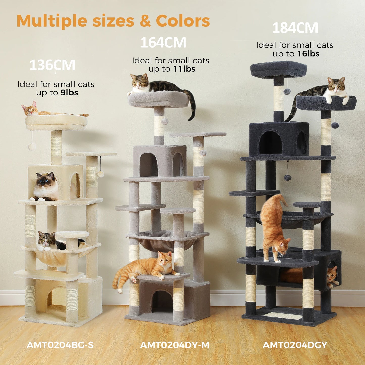 PAWZ Road Large Cat Tree Tower With Scratching Posts Condos