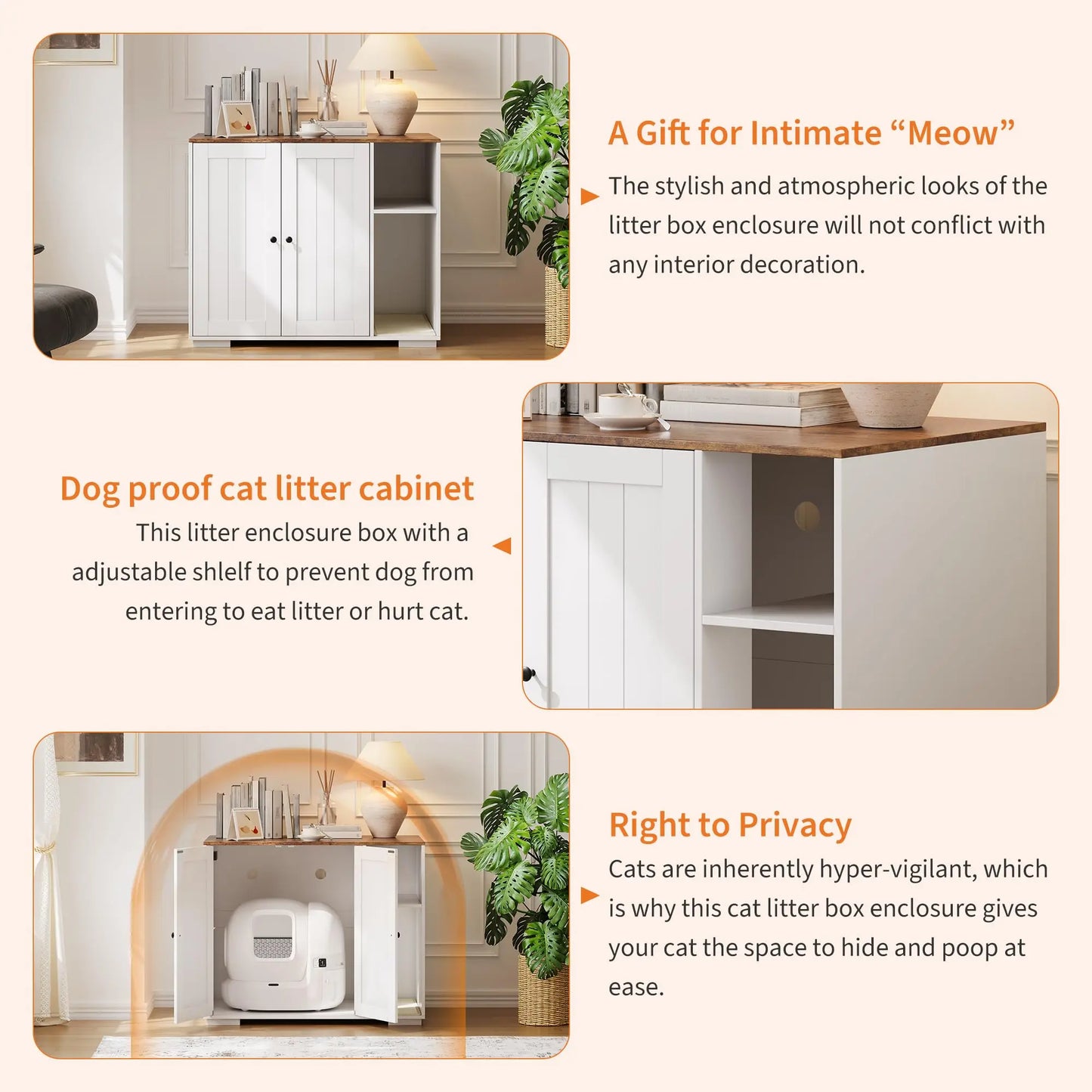 HiMISS Dog-Proof Cat Litter Enclosure For Litter Robot 3/4