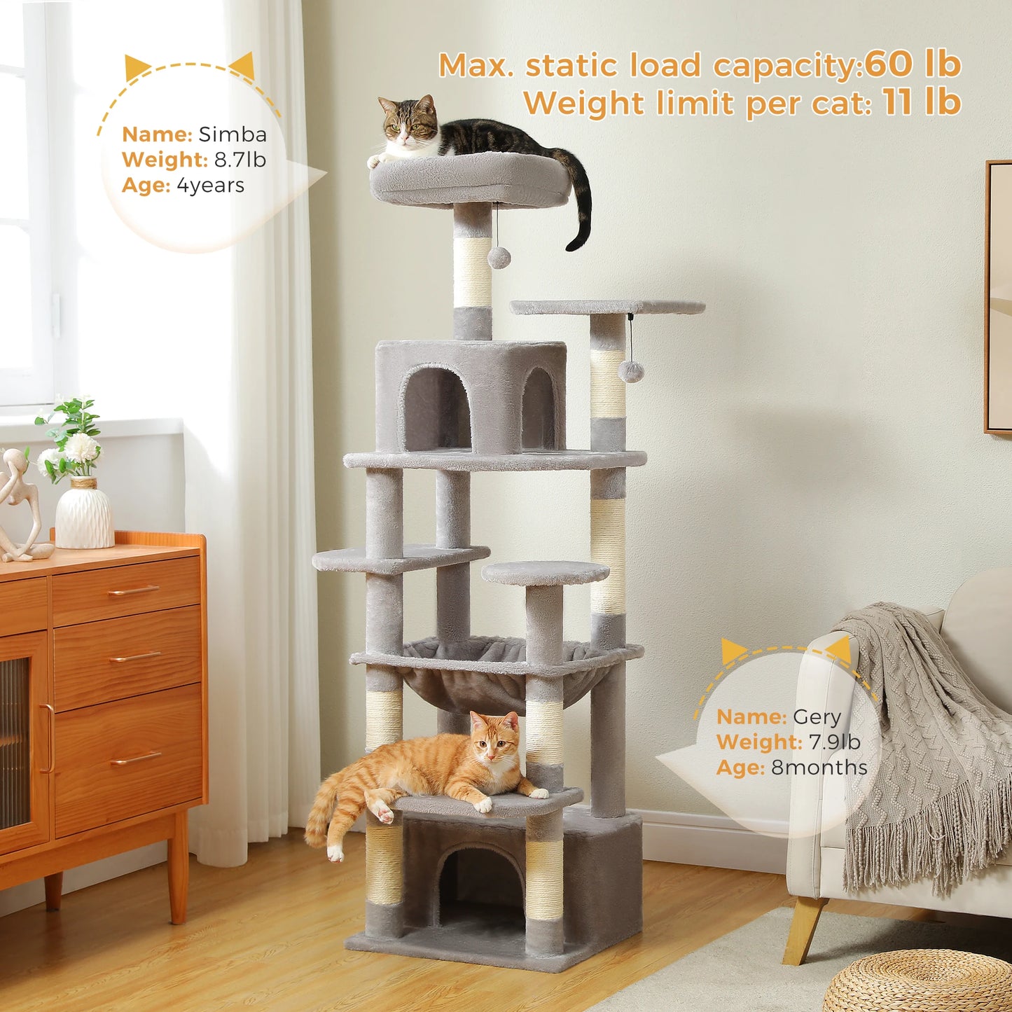 PAWZ Road Cat Tree And Tower With Indoor Scratching Posts