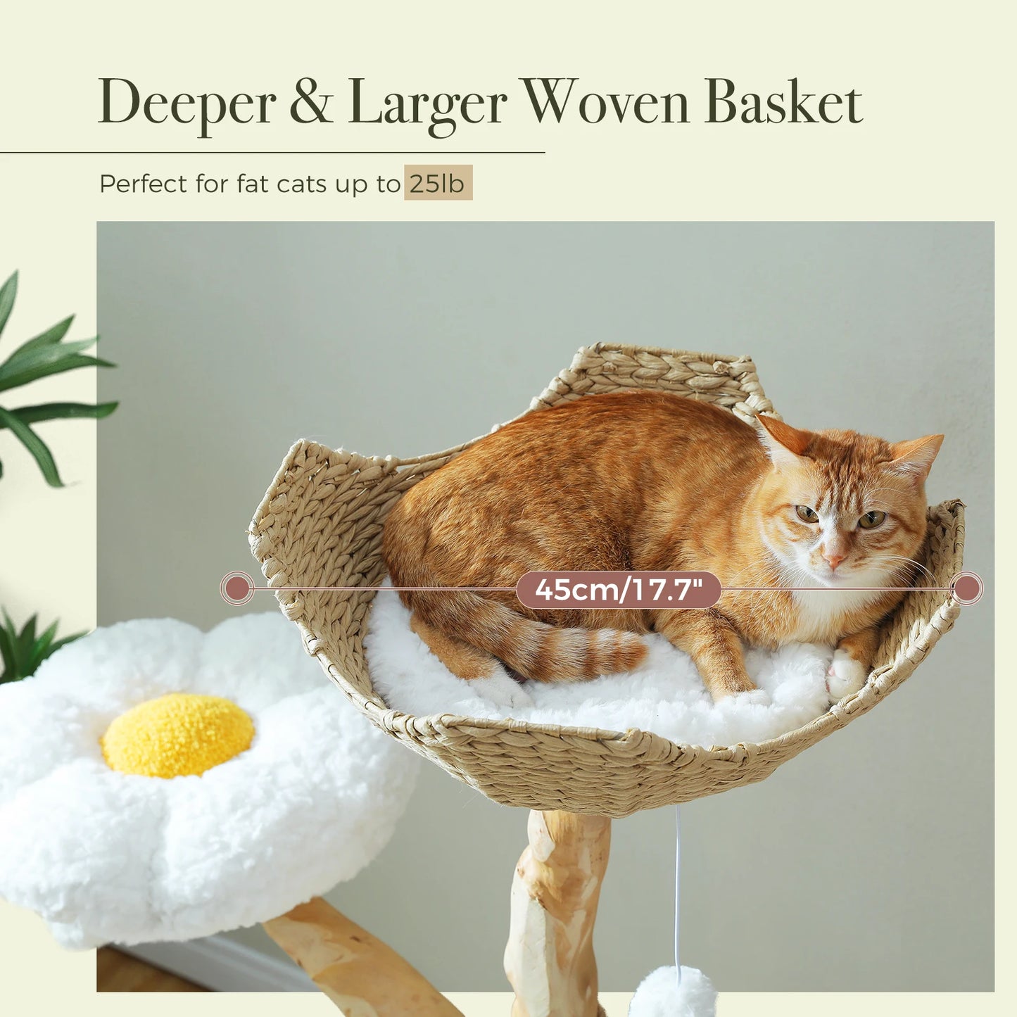 PAWZ Road Large Cat Tree Tower With Sisal Scratching Post And Basket Bed