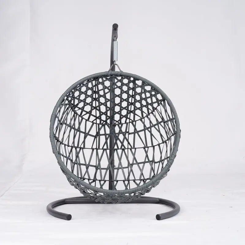 Hanging Cat Swing Bed with Cushion, Rattan-Style Egg Chair for Cats, Small Dogs & Pets, Indoor Swinging Cat Bed - Green