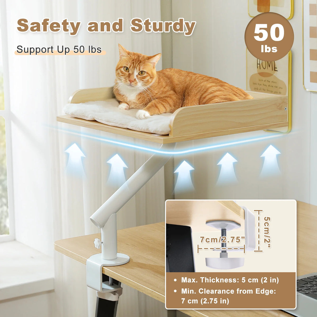 PAWZ Road Rotatable Cat Desk Bed Adjustable Plush Hammock by Annie N Poe Cattastic Supplies