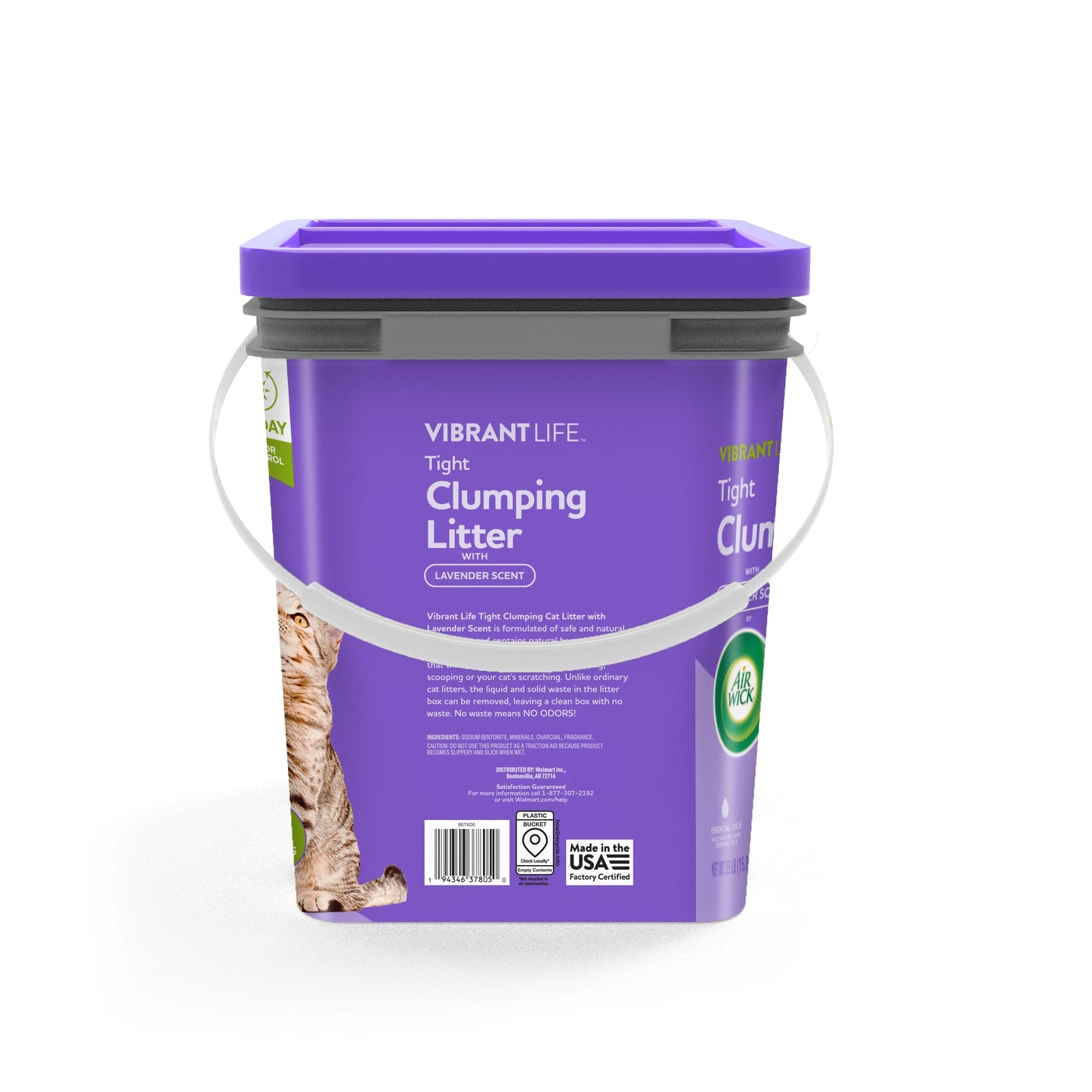 Clumping Cat Litter with Lavender Fragrance 35 lb Pail