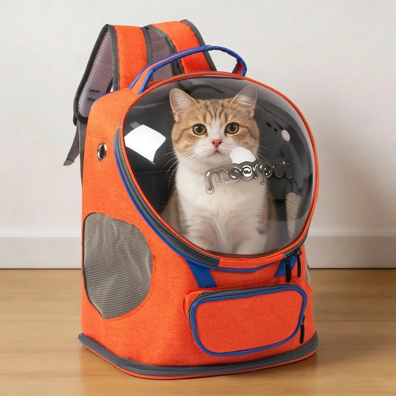 Foldable Breathable Transparent Cat And Dog Backpack Carrier