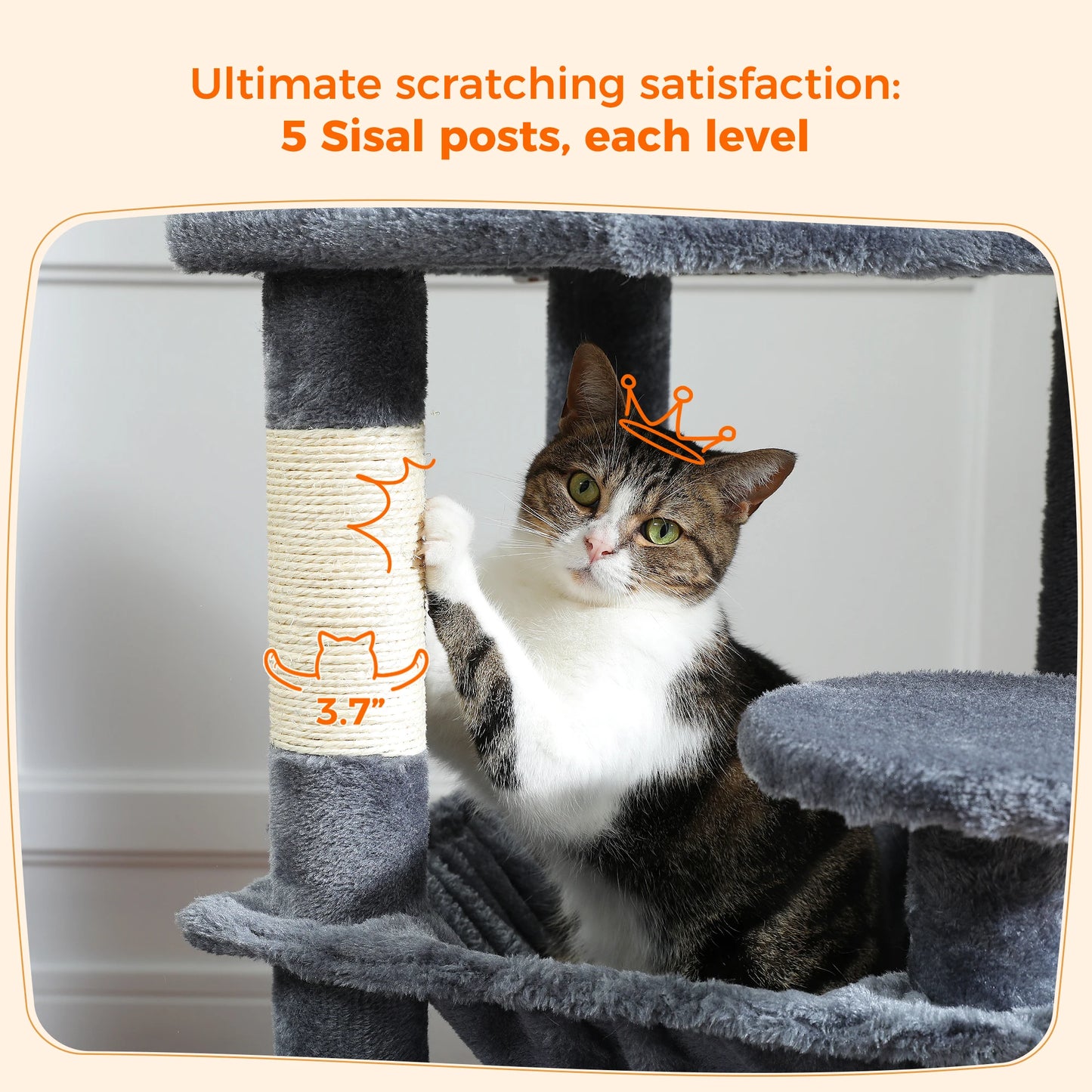 PAWZ Road Cat Tree And Tower With Indoor Scratching Posts