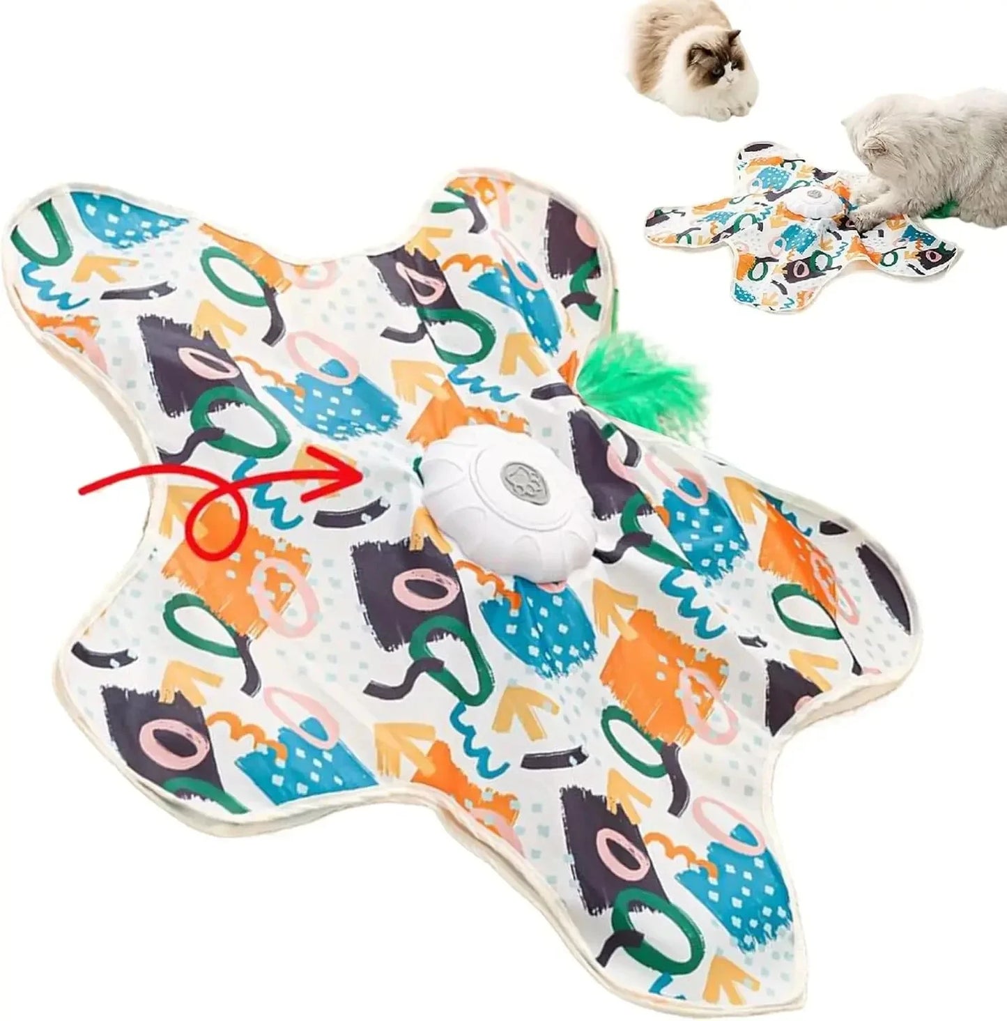Automatic Interactive Cat Toy Hide And Seek Moving Feather Smart Sensor Durable Kitten Play Toy With Chirps For Bored Cats