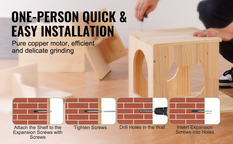 SucceBuy Cat Wall Shelves And Perches With Jumping Boards